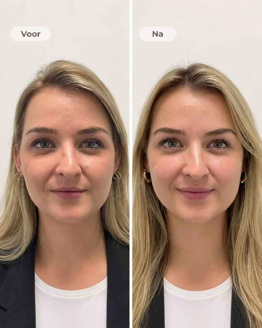 Profhilo voor en na, cliënt 2: meer glow en hydratatie